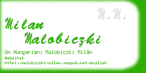 milan malobiczki business card